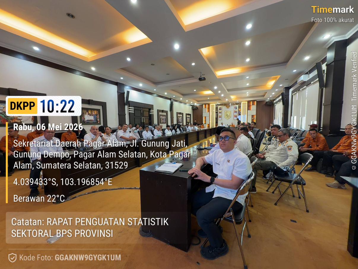 Dinas Ketahanan Pangan dan Perikanan Kota Pagar Alam Hadiri Rapat Penguatan Statistik Sektoral BPS Provinsi