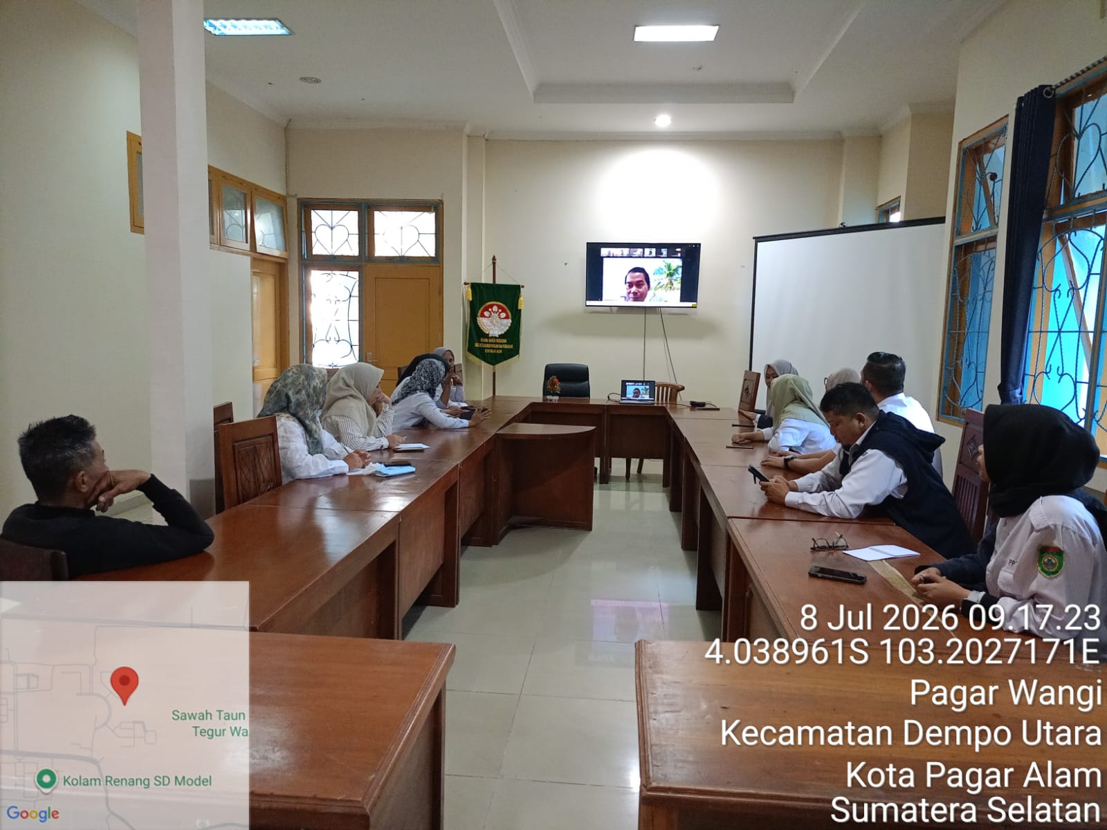 DKPP Kota Pagar Alam Ikuti Rapat Koordinasi Program Prioritas Nasional Budidaya Ikan Darat Tematik Mini RAS Melalui Zoom Meeting