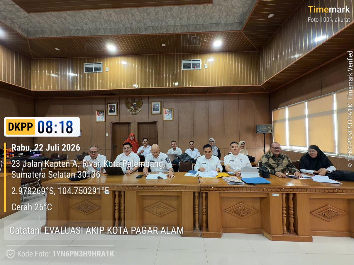 DINAS KETAHANAN PANGAN DAN PERIKANAN KOTA PAGAR ALAM MENDAPATKAN PERINGKAT PERTAMA NILAI 79.25 PREDIKAT BB KATEGORI SANGAT BAIK PENILAIAN SAKIP TAHUN 2025.
